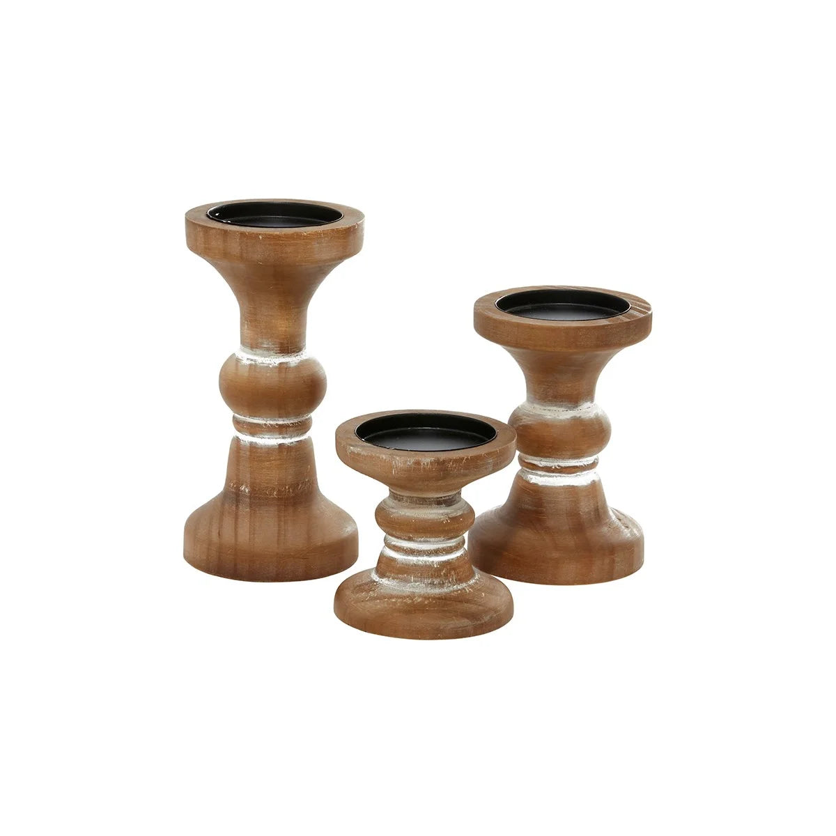 Will's Wood Candleholder - Brwn - 6"