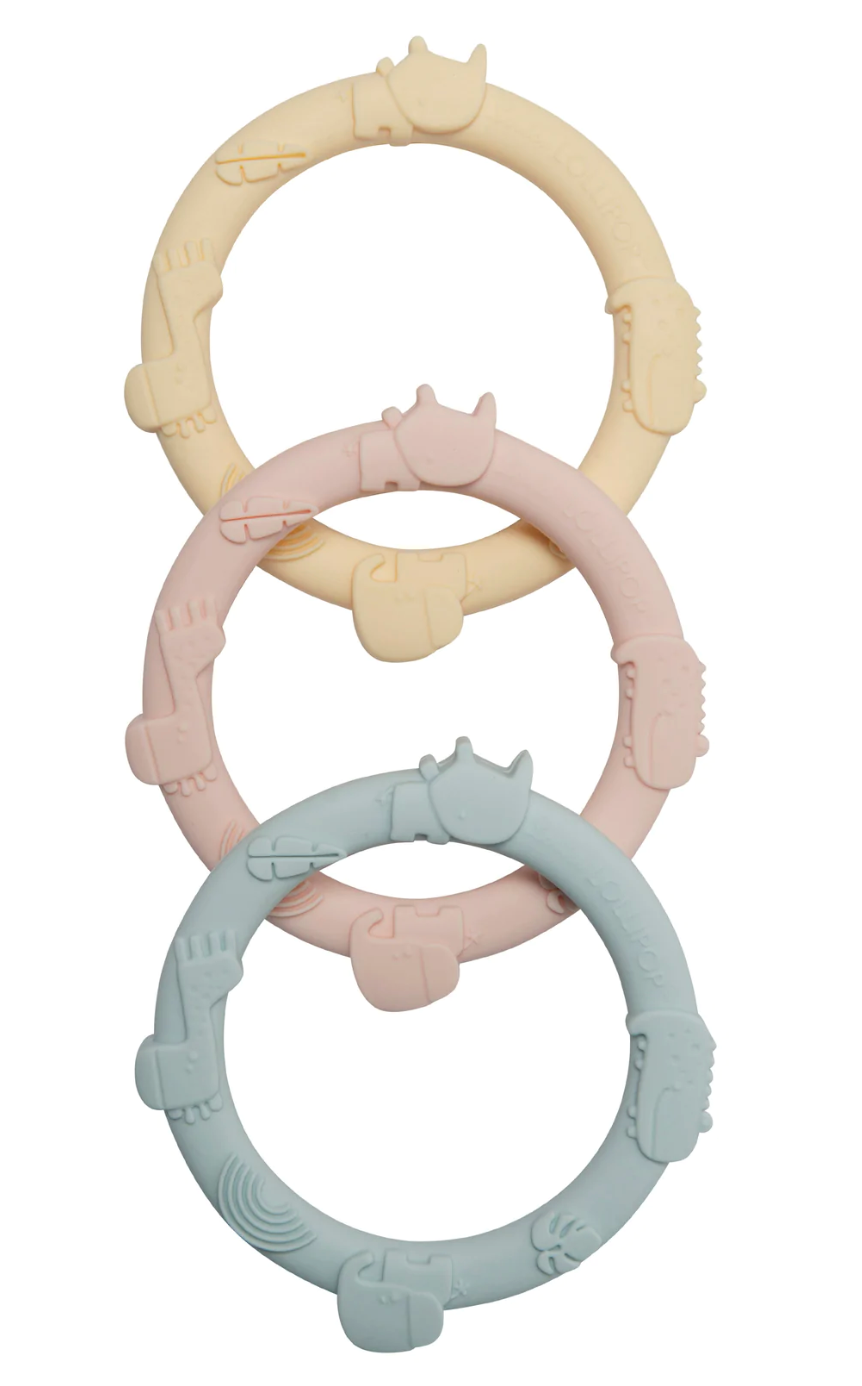 LouLou Lollipop Teething Ring Set - 2 colors