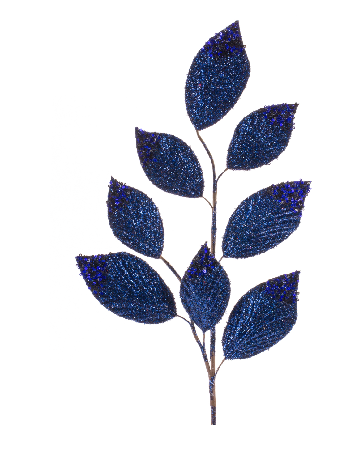 Melrose - Blue Glitter Leaf Spray - 24"