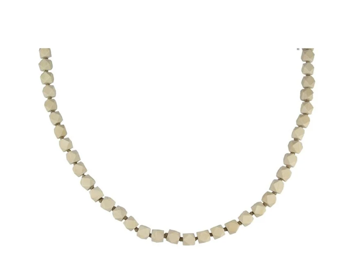 Wills Geometric Wood Bead Garland - White Wood