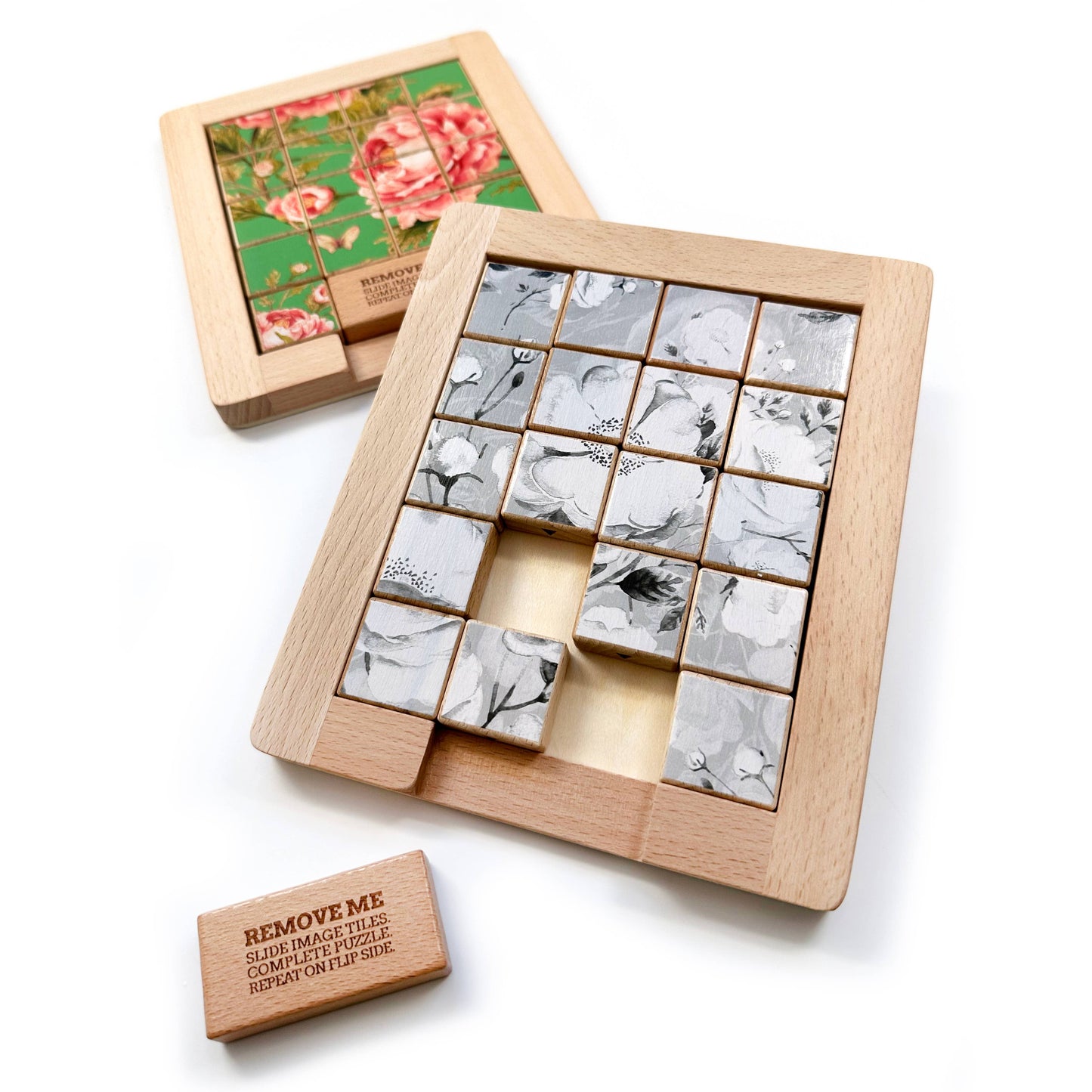 Trove - Dualities Wooden Sliding Puzzle Color v. Black+White