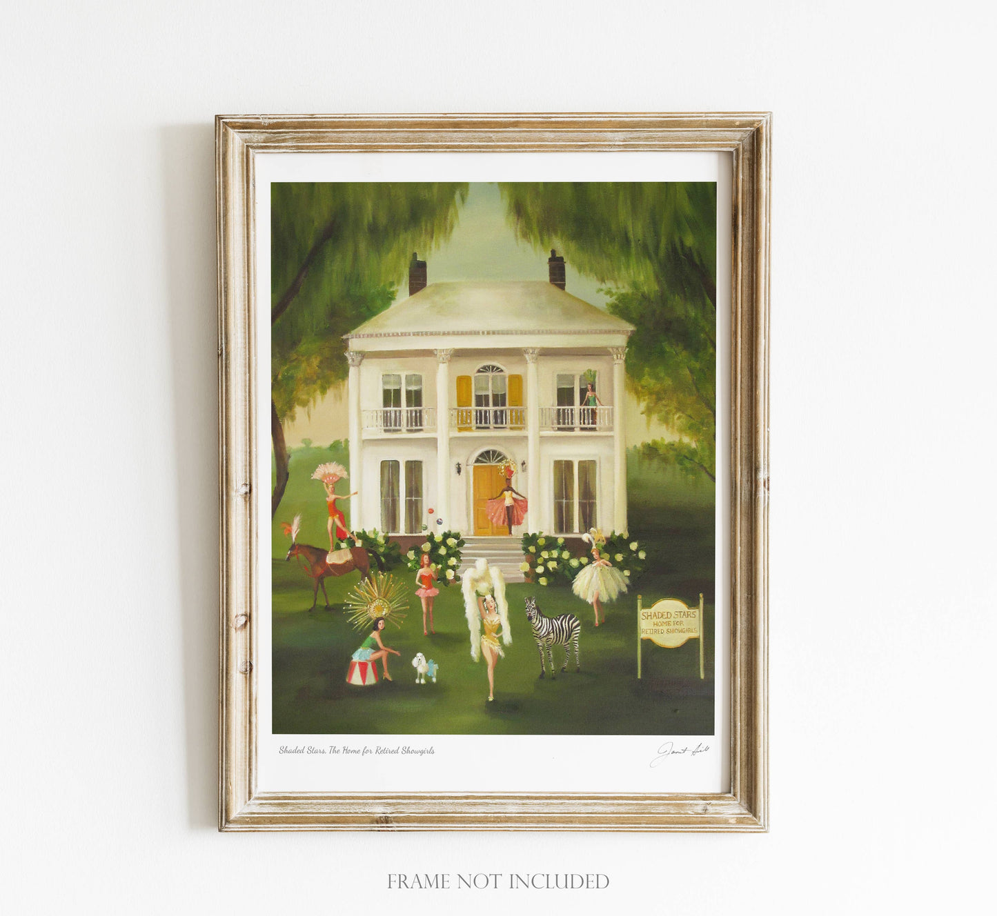 Janet Hill Studio - Shaded Stars, The Home For Retired Showgirls ArtPrint 8.5x11