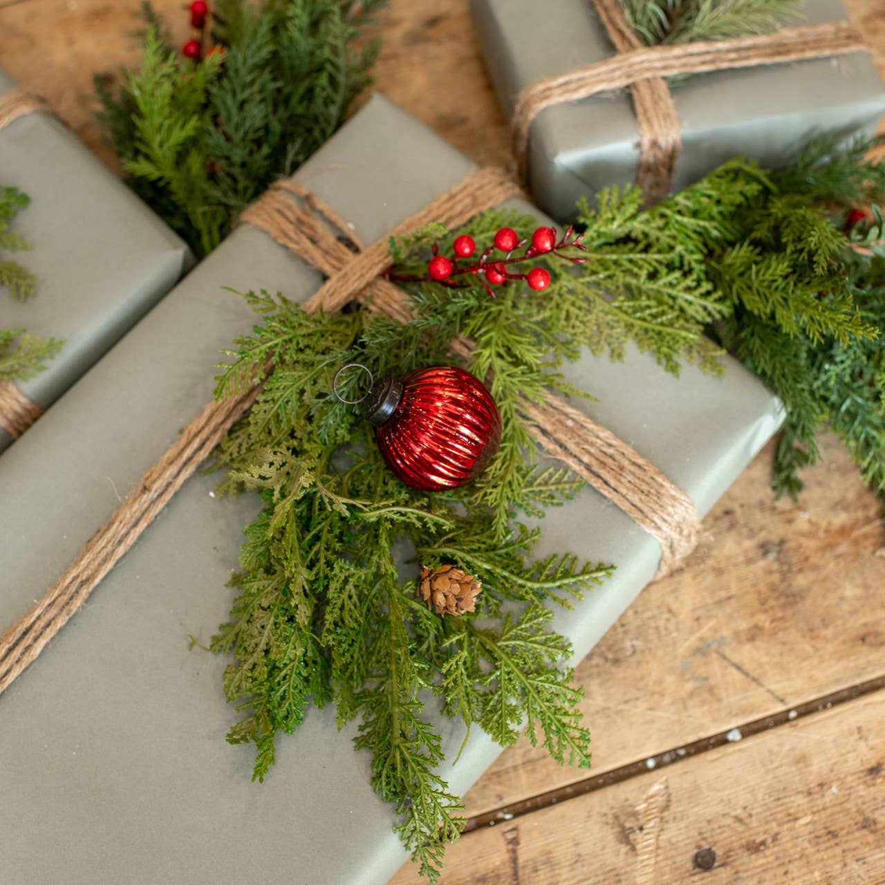 RAGON HOUSE 2" RIBBED RED KUGEL ORNAMENT Botanica Bee Flower Company