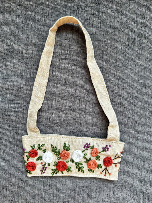 Quince Fables - Floral Embroidered Cup Carrier: Summer Garden