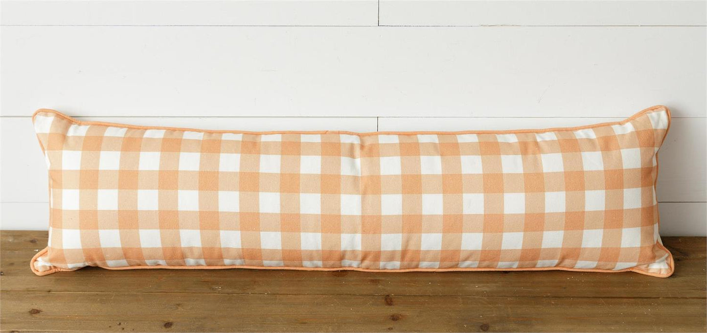 Audrey's Peach Buffalo Plaid Lumbar Pillow