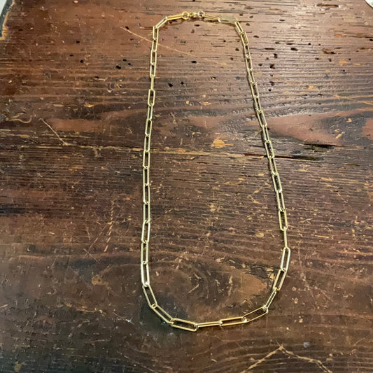 Panache Apparel Gold Paperclip Chain Necklace