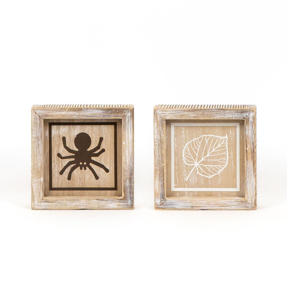 Adams & Co. Reversible Wood Sign (Spider/Leaf)