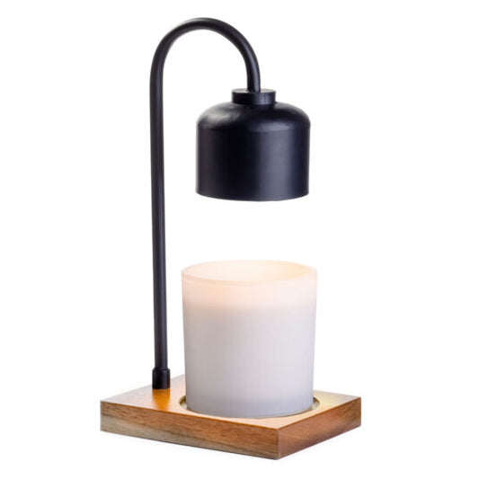 Boketto - Black & Wood Arched Candle Warmer Lamp