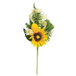 CWI - Lemon Sunflower & Daisy Spray, 18"