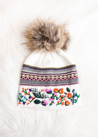 Panache Apparel Elysse Luxe Embroidered Pom Hat