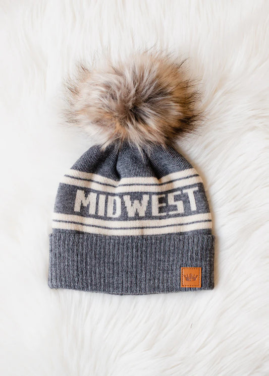 Panache Apparel Midwest Pom Hat - Gray
