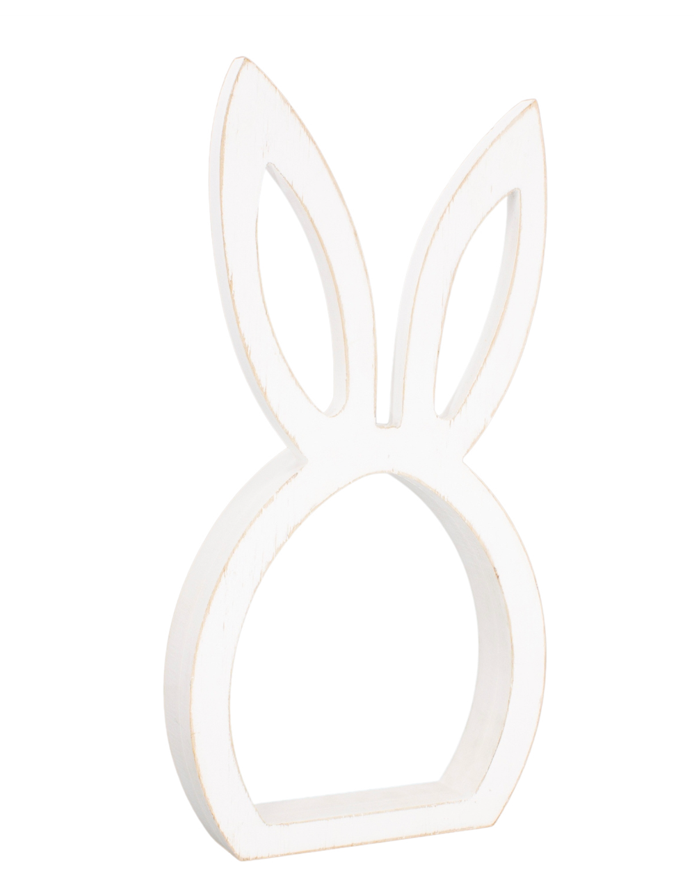 WT Collection Small White Wooden Bunny Head Cutout