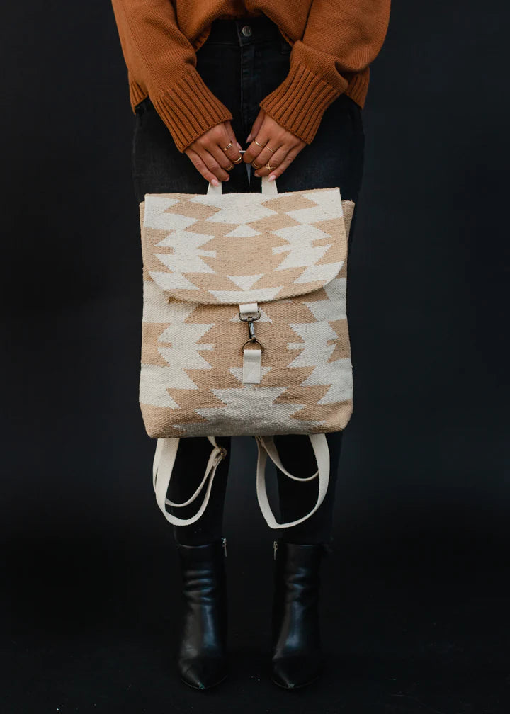 Panache Apparel Celeste Tan and Cream Aztec Backpack