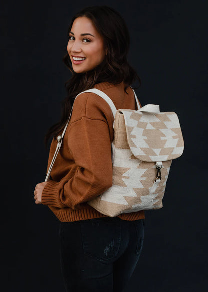 Panache Apparel Celeste Tan and Cream Aztec Backpack