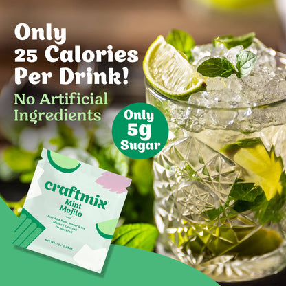 Craftmix - Mint Mojito Cocktail / Mocktail Mixer - single serving pack