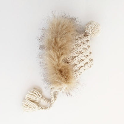 Huggalugs Fur Bonnet in Natural