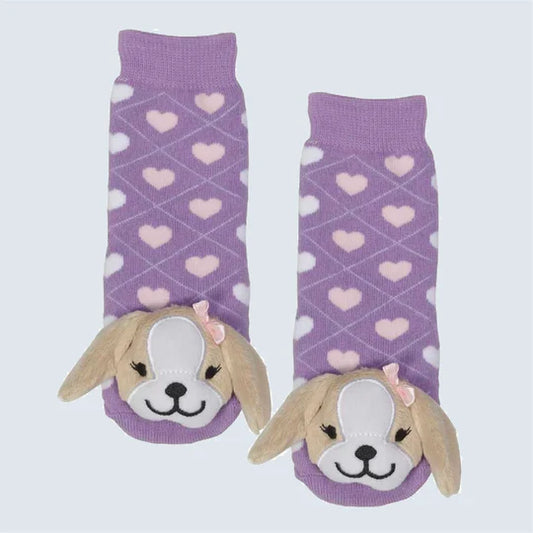 Messy Moose Purple Puppy Socks