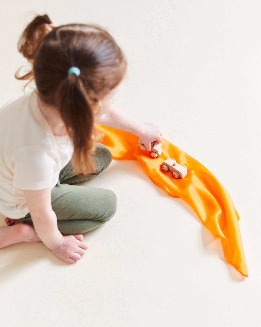 Sarah’s Silks - Orange - Mini Playsilks - Pretend Play 100% Natural Silk Waldorf Toys