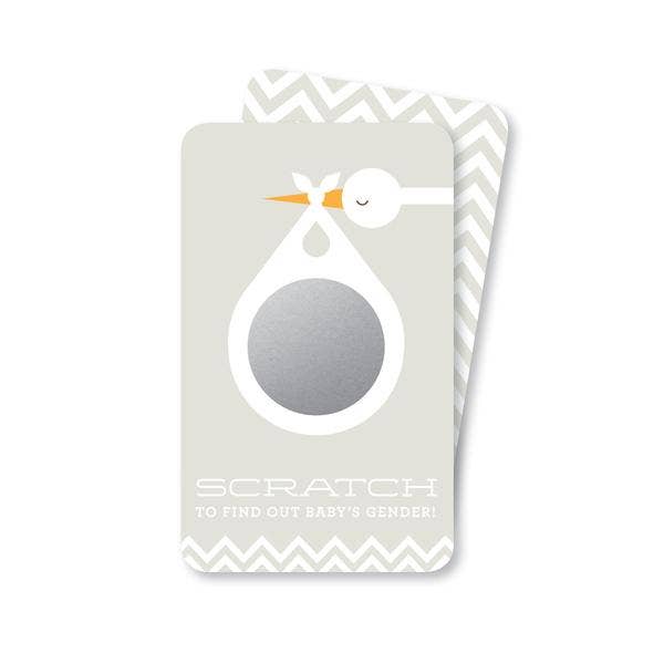 Inklings Paperie - Grey Stork Gender Reveal Scratch-off Cards