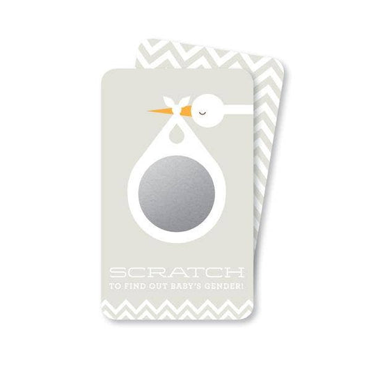 Inklings Paperie - Grey Stork Gender Reveal Scratch-off Cards