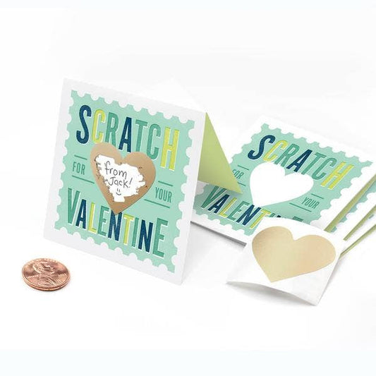 Inklings Paperie - Mint Stamp Scratch-off Valentines - 18pk