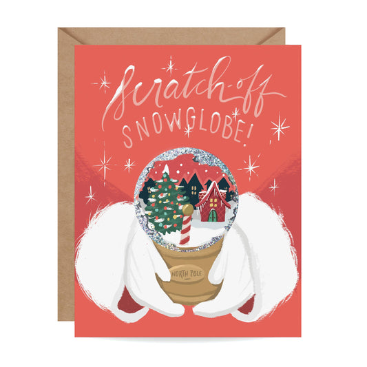 Inklings Paperie - North Pole Snow Globe Scratch-off Holiday Card