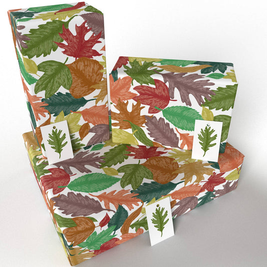 Re-wrapped - Hand Drawn Leaves Wrapping Paper • 100% Recycled • Vegan Ink