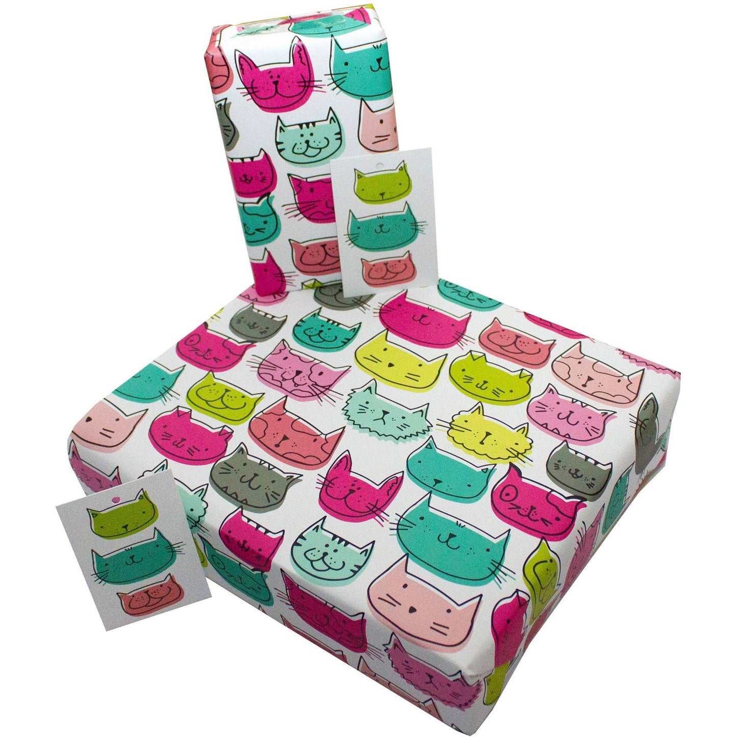 Cat Faces Wrapping Paper • 100% Recycled • Vegan Ink
