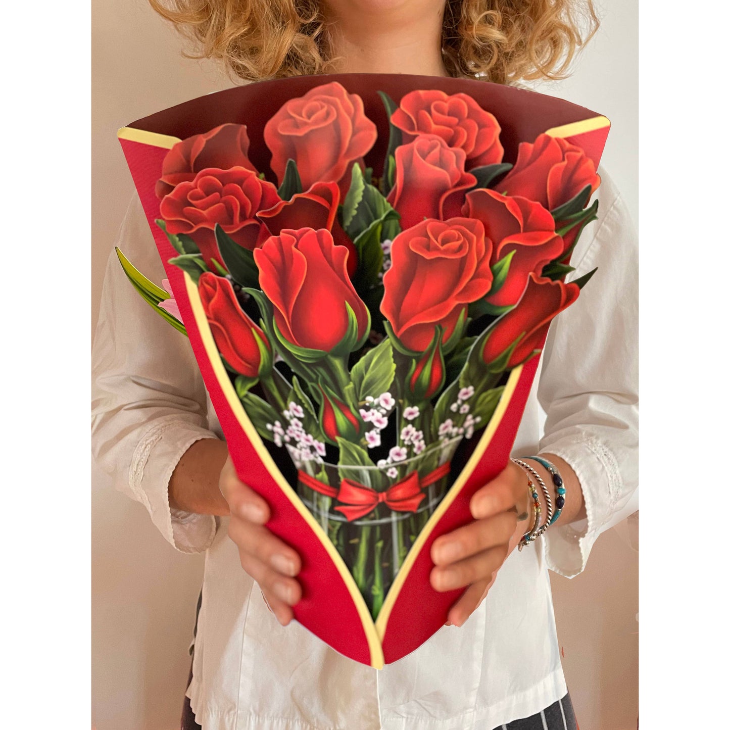 Pop Up Flower Card - Red Roses
