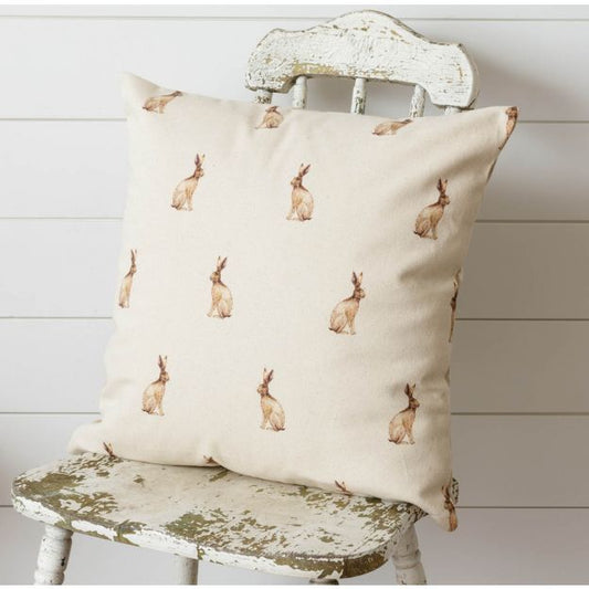 Audrey's Reversible Pillow - Rabbit And Tan / Linen Check