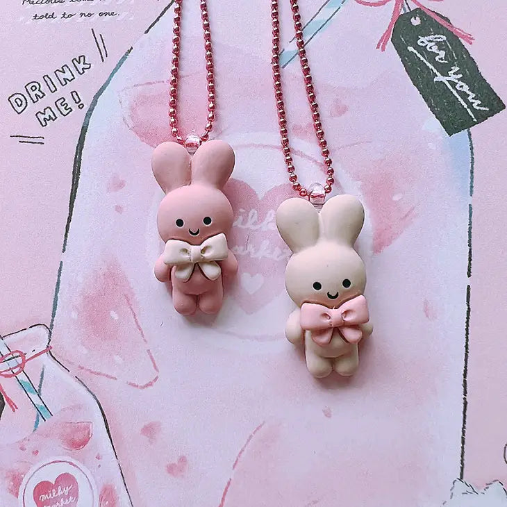 Pop Cutie Bunny Bowtie Kids Necklace - Easter