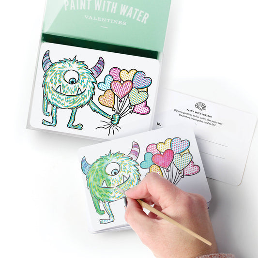 Inklings Paperie - Paint With Water Valentines - Monster 18pk
