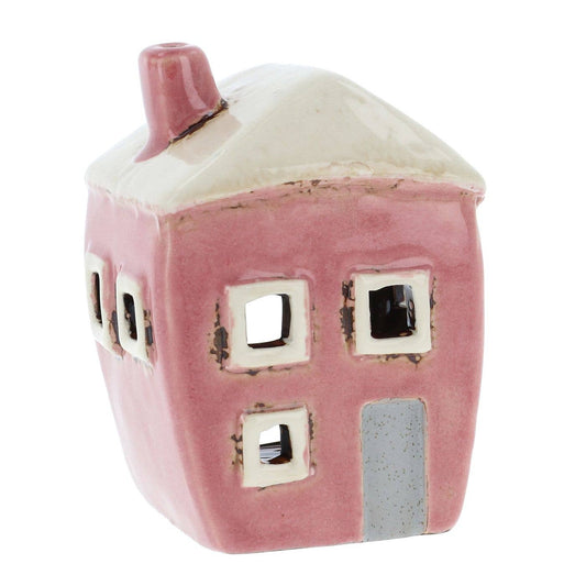 Joe Davies - Village Pottery Square House Pink Mini Tealight