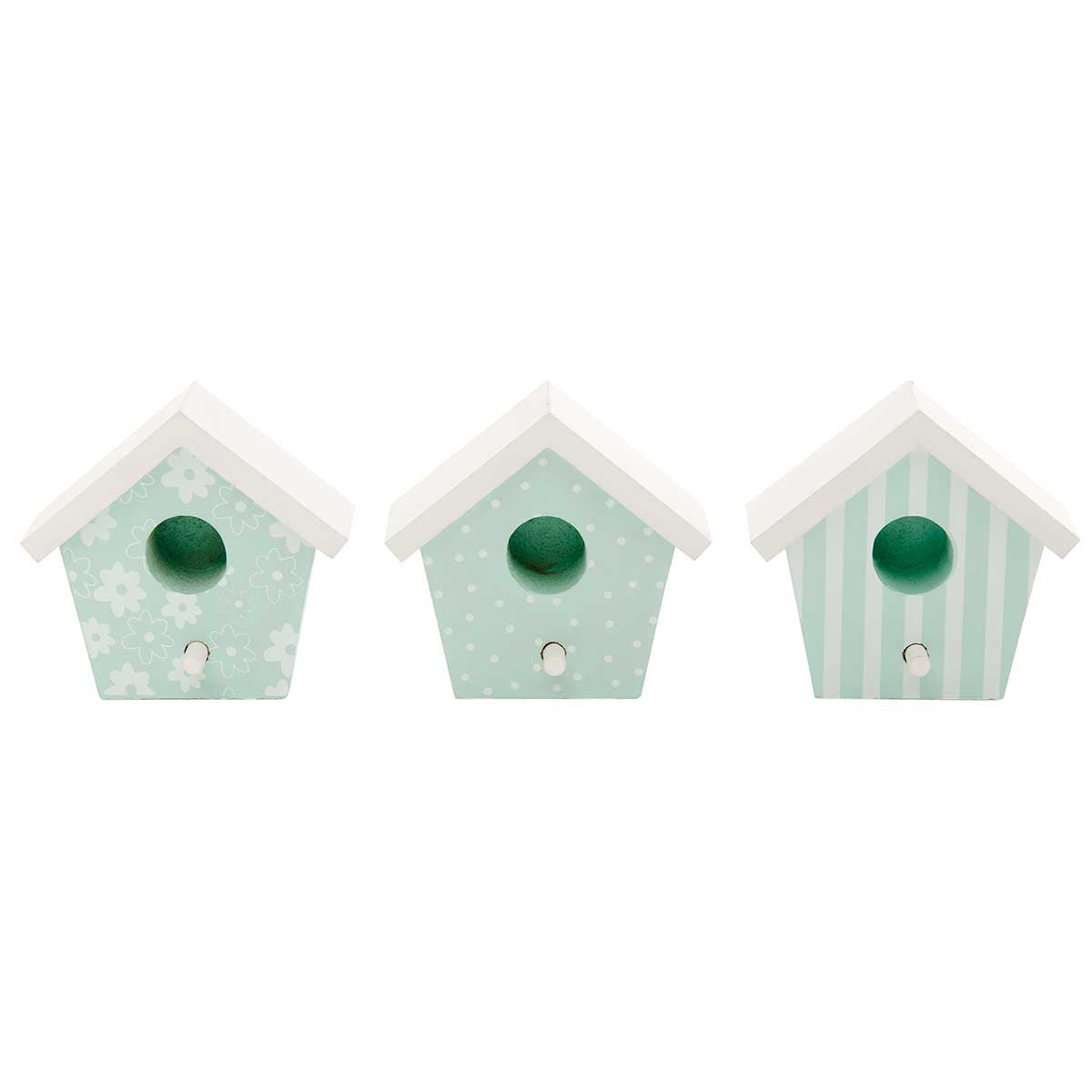 Meravic Wooden Mini Wood Birdhouse Blue with - flower print