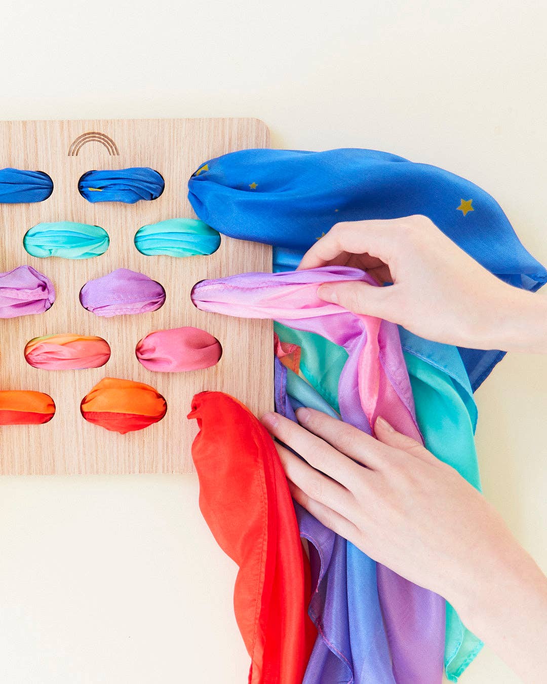 Sarah’s Silks - Wooden Weaving Board - Natural Waldorf Toy for Playsilks