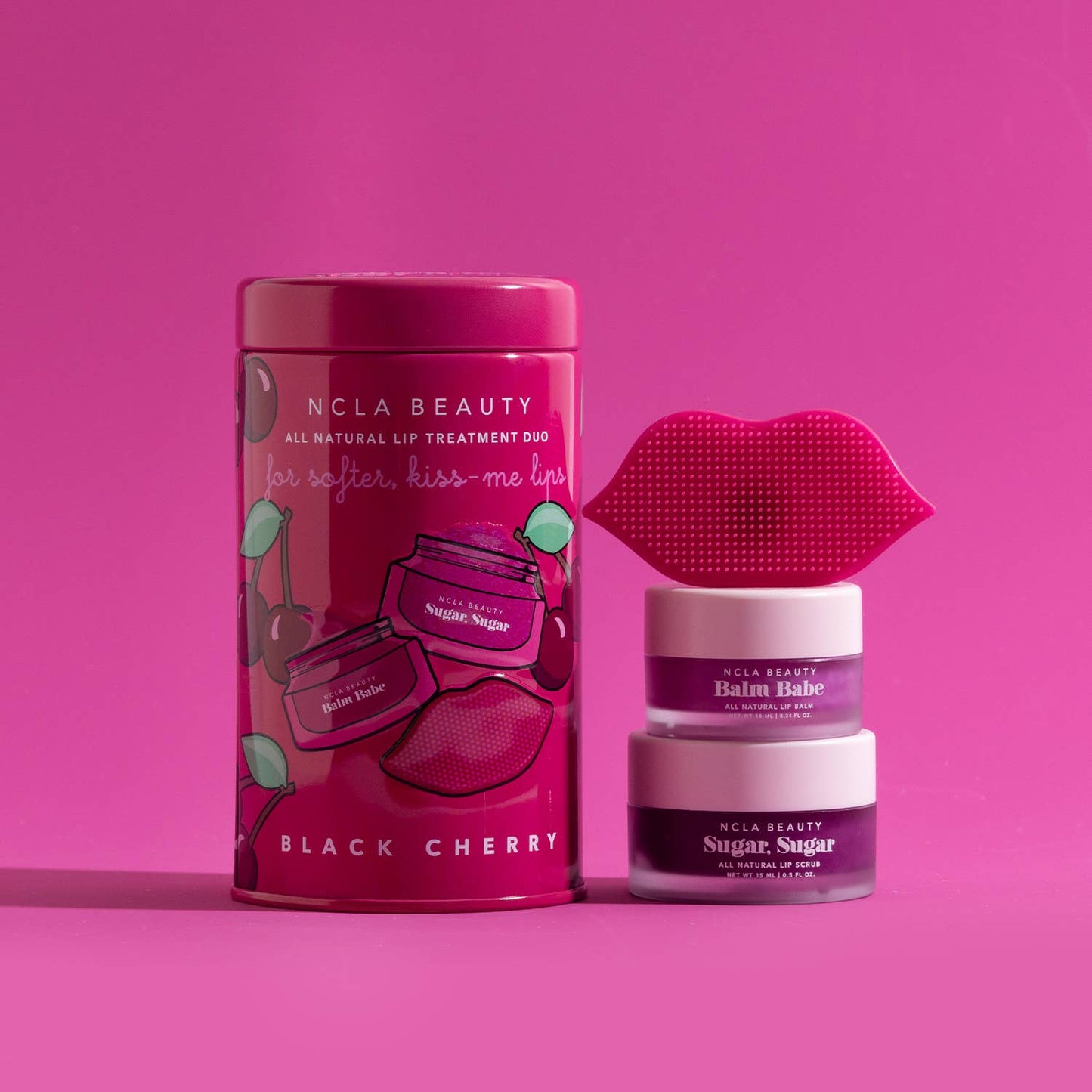 NCLA Beauty - Black Cherry Lip Care Set + Lip Scrubber