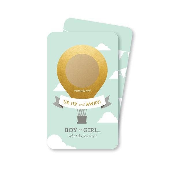 Inklings Paperie - Hot Air Balloon Gender Reveal Scratch-off Cards