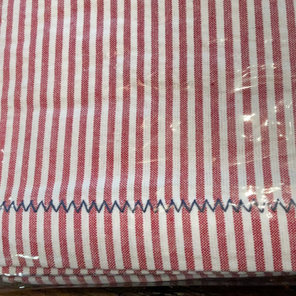 Tableau Red Seersucker Stripe Table Scarf