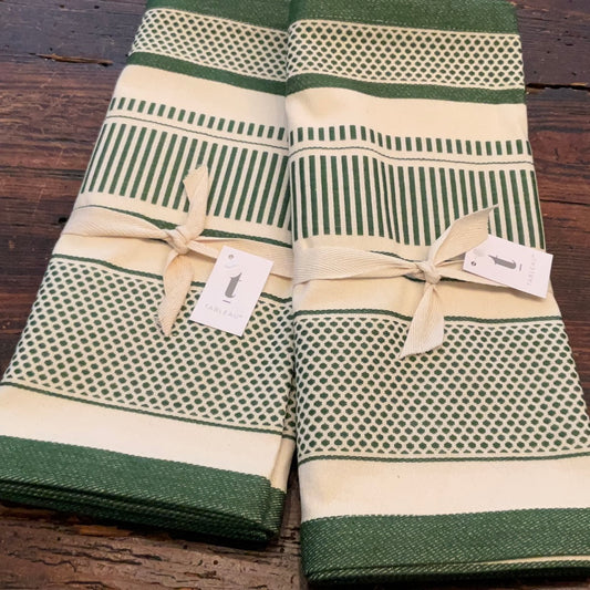 Tableau Bancroft Green & Cream Table Runner