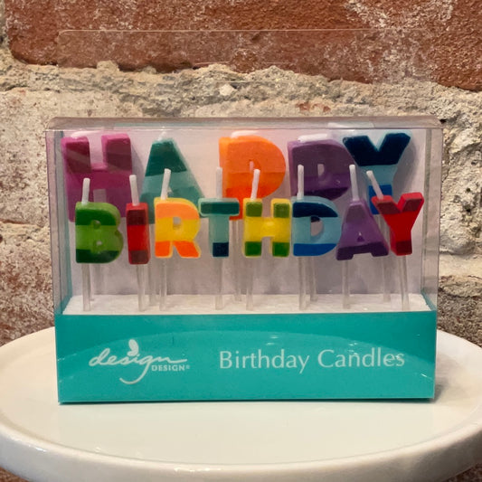 Design Color Block Happy Birthday Candles
