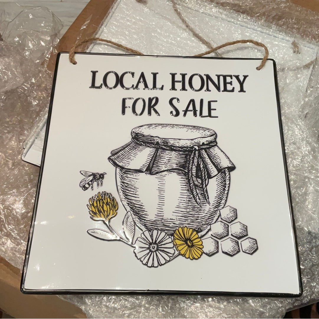 Local Honey Metal Sign - 2 asst