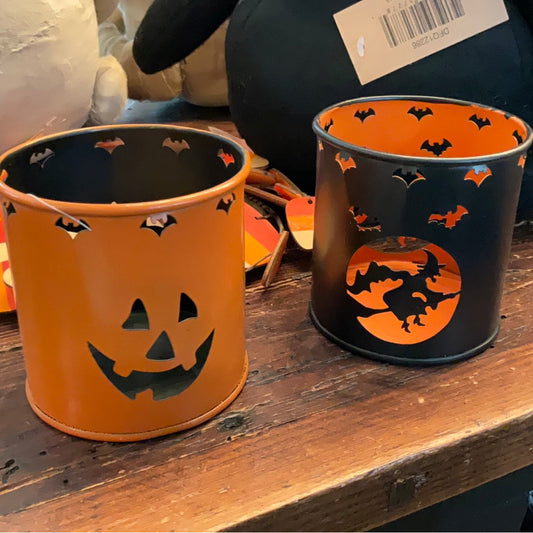 Halloween Tin Mini Buckets/Candle Holders