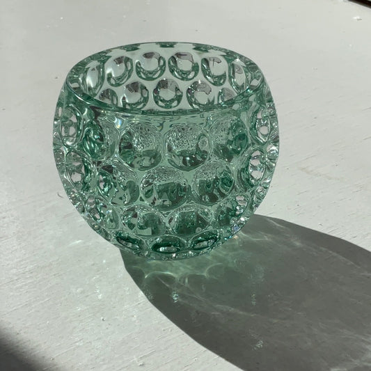 Tableau Green Dimple Glass Votive