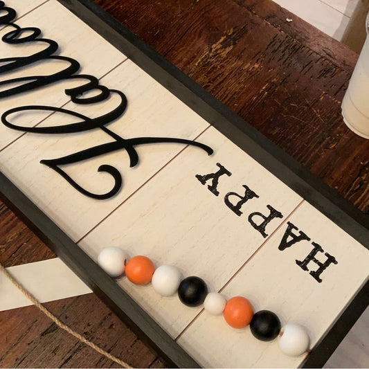 Fall Word Signs With Beads