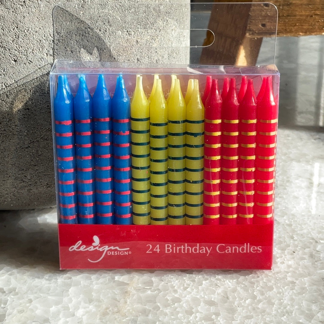 Design Primary Stripes Candles