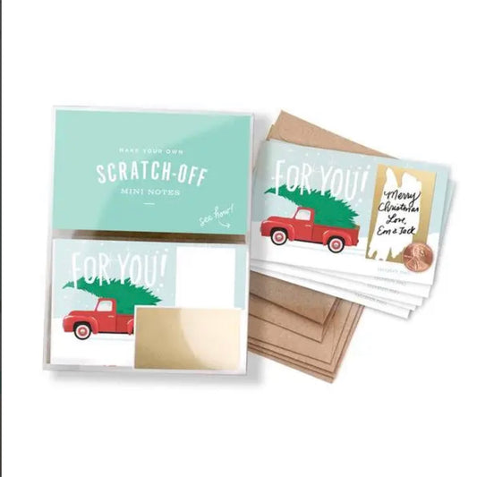 Inklings Paperie Scratch Off Mini Notes Set - Red Truck