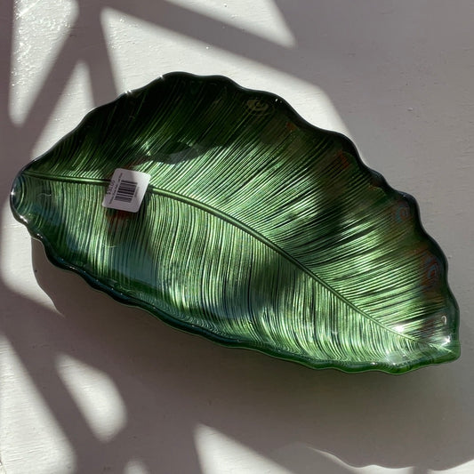 Tableau Glass Palm Leaf Plate