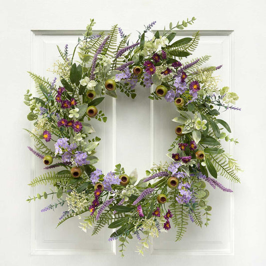 MeraVic Faux Lavender Wildflower 24" Wreath