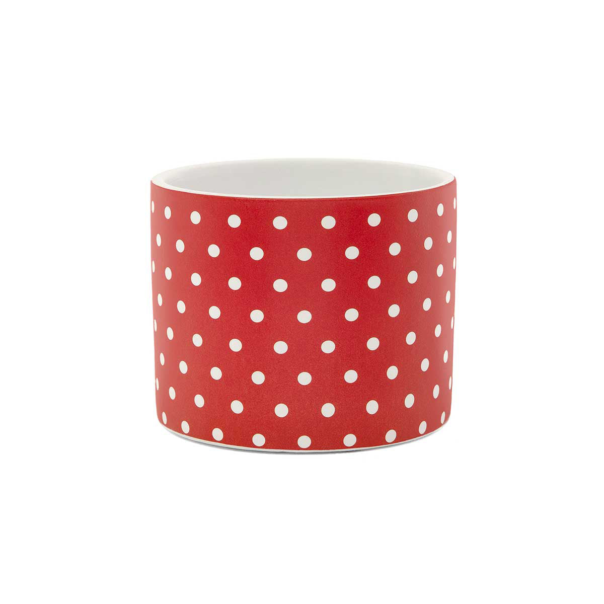MeraVic PinDot Red & White 4" Ceramic Pot