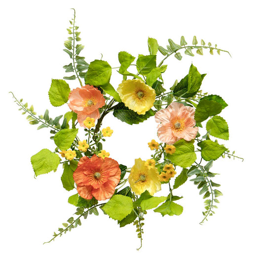 MeraVic Faux Poppy Mini-Wreath